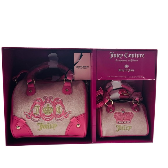 Juicy Couture Handbags - JUICY COUTURE Pink Diamond Lovers Club 2 Pc‎ Princess Crown Set NEW In Box
